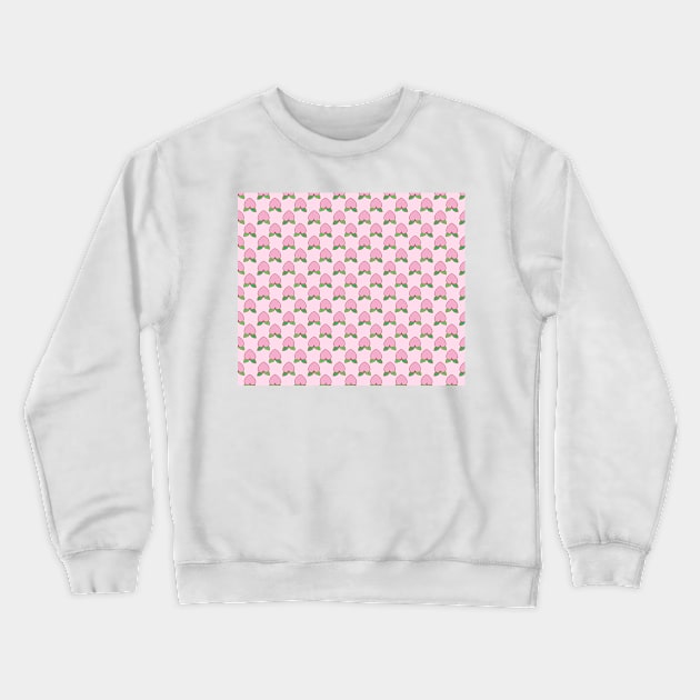 Heart Peach Pink Pattern Crewneck Sweatshirt by saradaboru